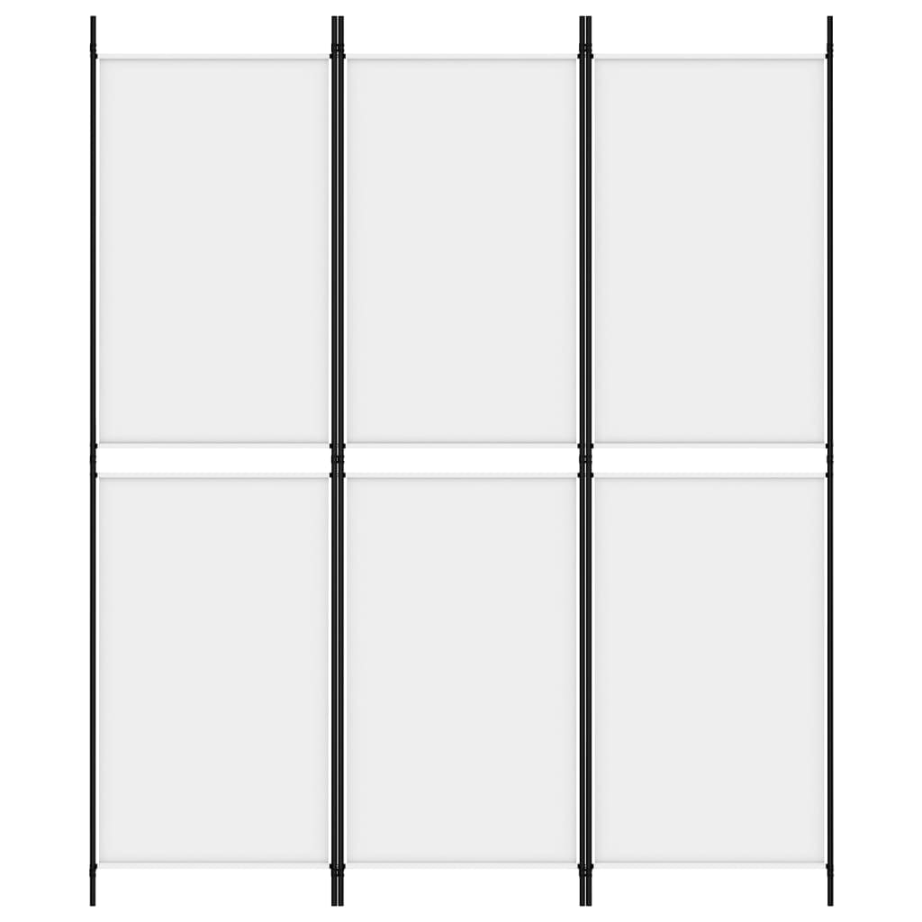 Cloison de séparation 3 panneaux Blanc 150x180 cm Tissu