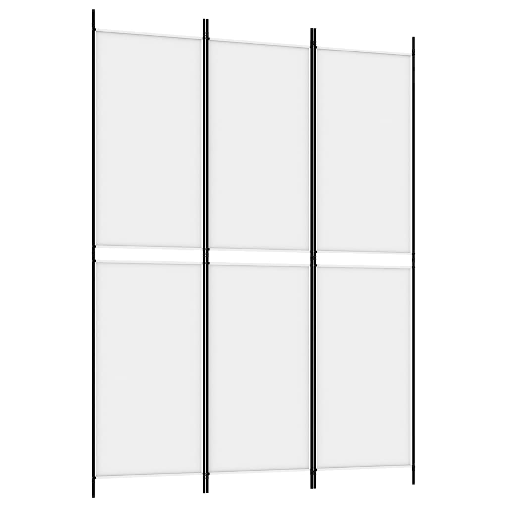 Cloison de séparation 3 panneaux Blanc 150x200 cm Tissu