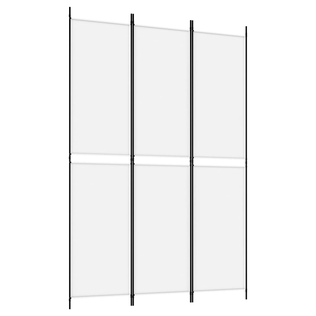 Cloison de séparation 3 panneaux Blanc 150x220 cm Tissu