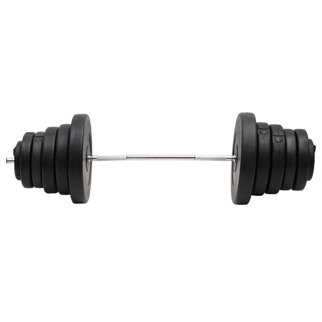 Barre d'haltères avec plaques 90 kg