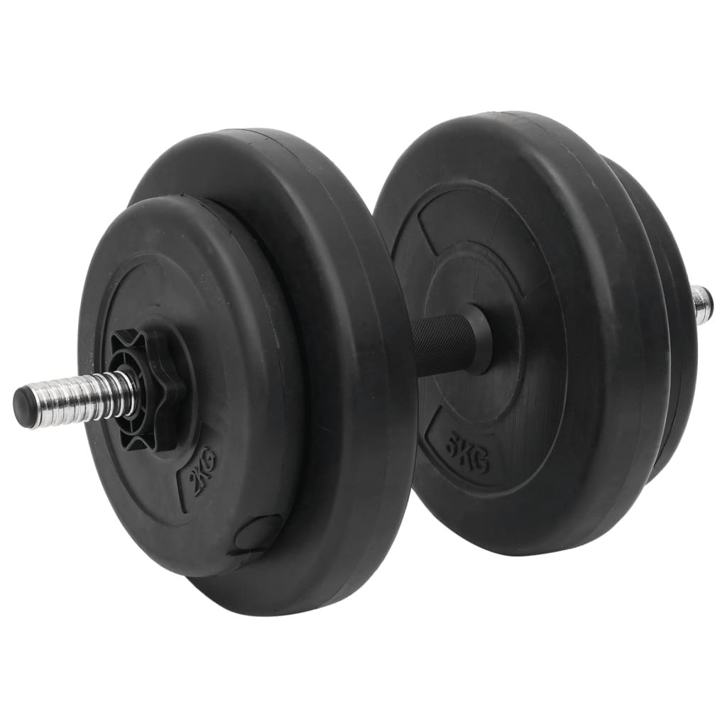 Ensemble d'haltères et de barre ondulée avec plaques 60 kg