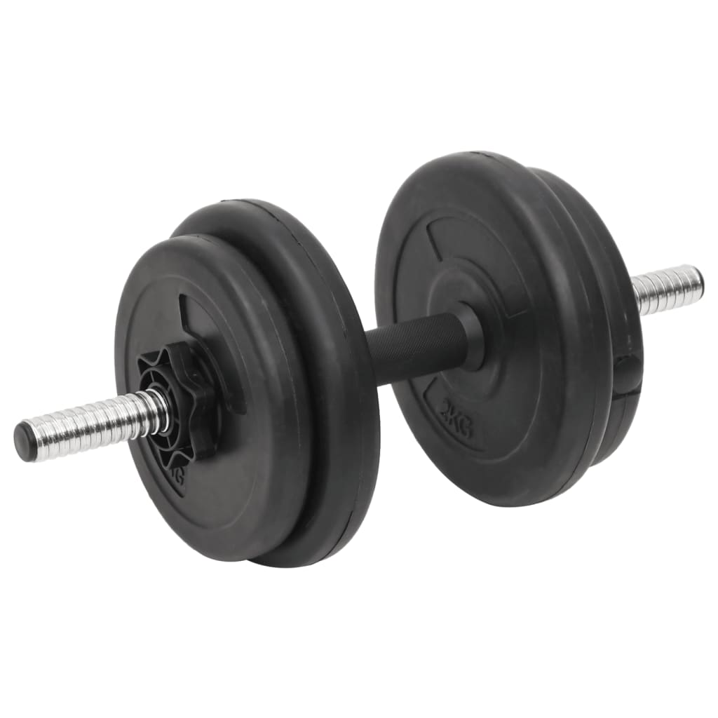 Ensemble d'haltères et de barre ondulée avec plaques 60 kg