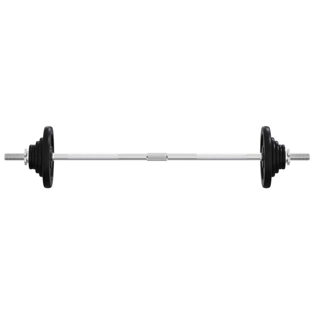Barre d'haltères avec plaques 90 kg fonte