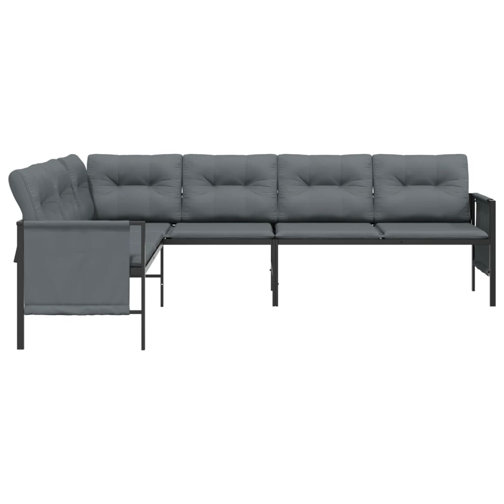 Canapé d'angle de jardin anthracite acier et textilène