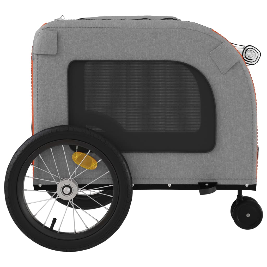 Remorque de vélo pour animaux de compagnie orange et gris