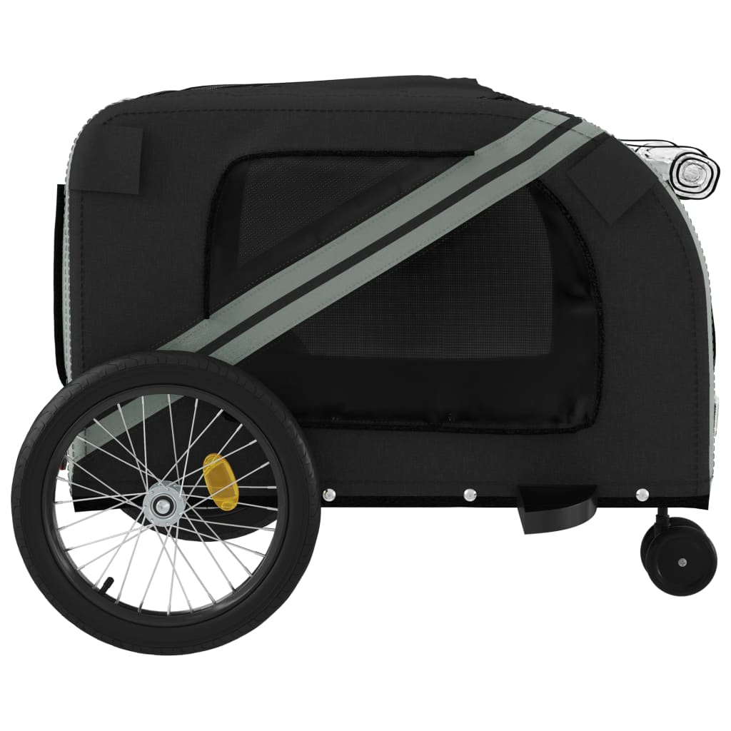 Remorque de vélo pour animaux de compagnie gris et noir