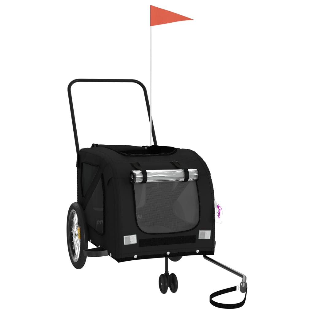 Remorque de vélo pour animaux de compagnie noir