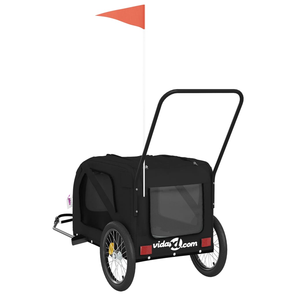 Remorque de vélo pour animaux de compagnie noir