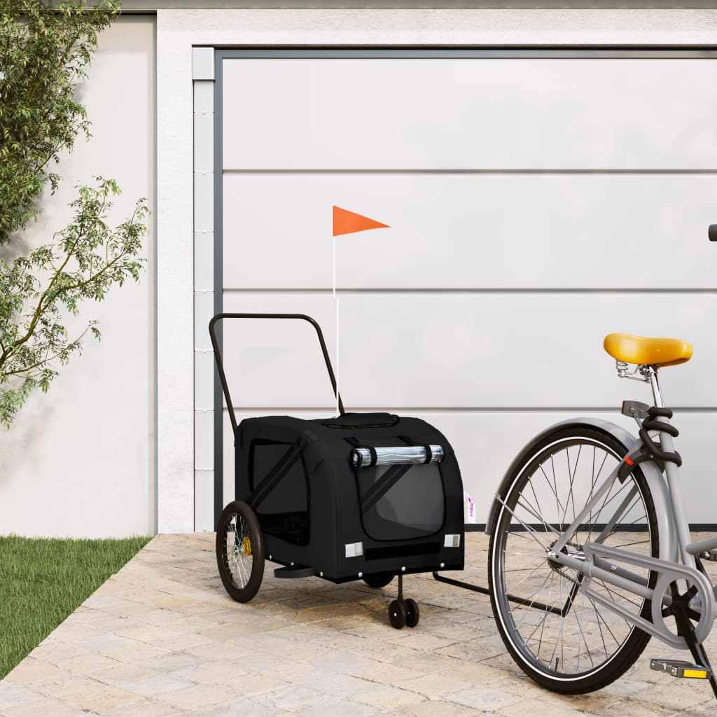 Remorque de vélo pour animaux de compagnie noir