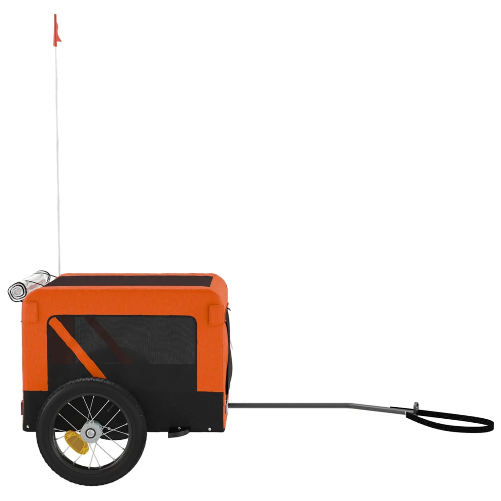 Remorque de vélo pour animaux de compagnie orange et noir