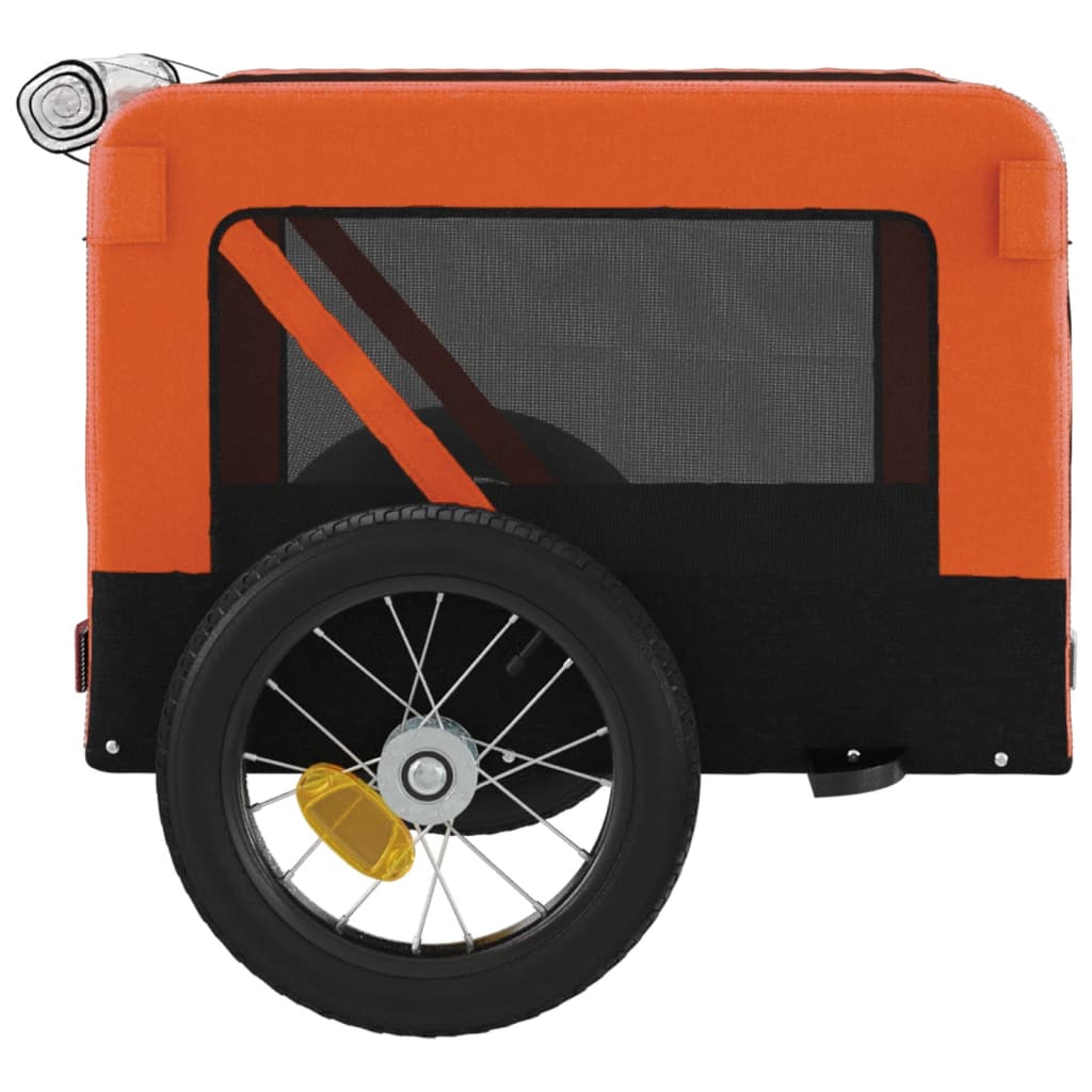 Remorque de vélo pour animaux de compagnie orange et noir