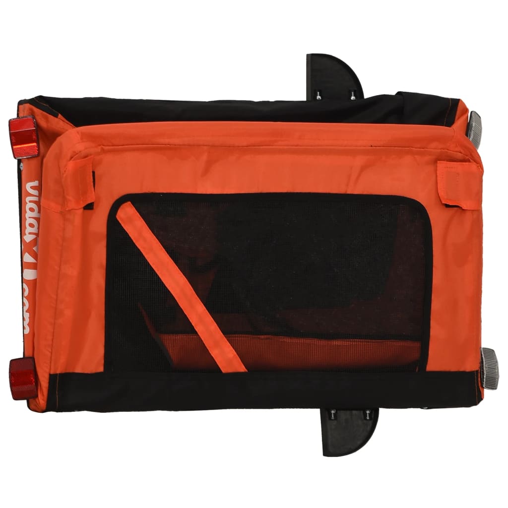 Remorque de vélo pour animaux de compagnie orange et noir