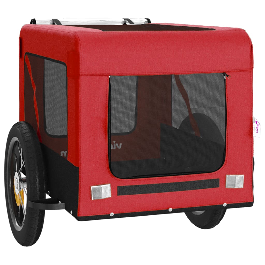 Remorque de vélo pour animaux de compagnie rouge et noir