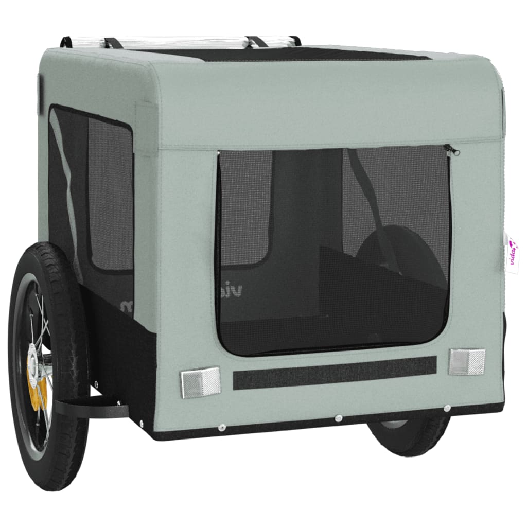 Remorque de vélo pour animaux de compagnie gris et noir