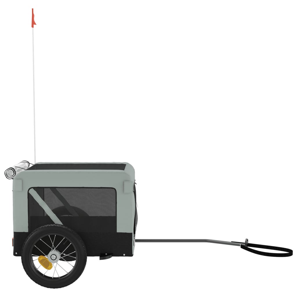 Remorque de vélo pour animaux de compagnie gris et noir