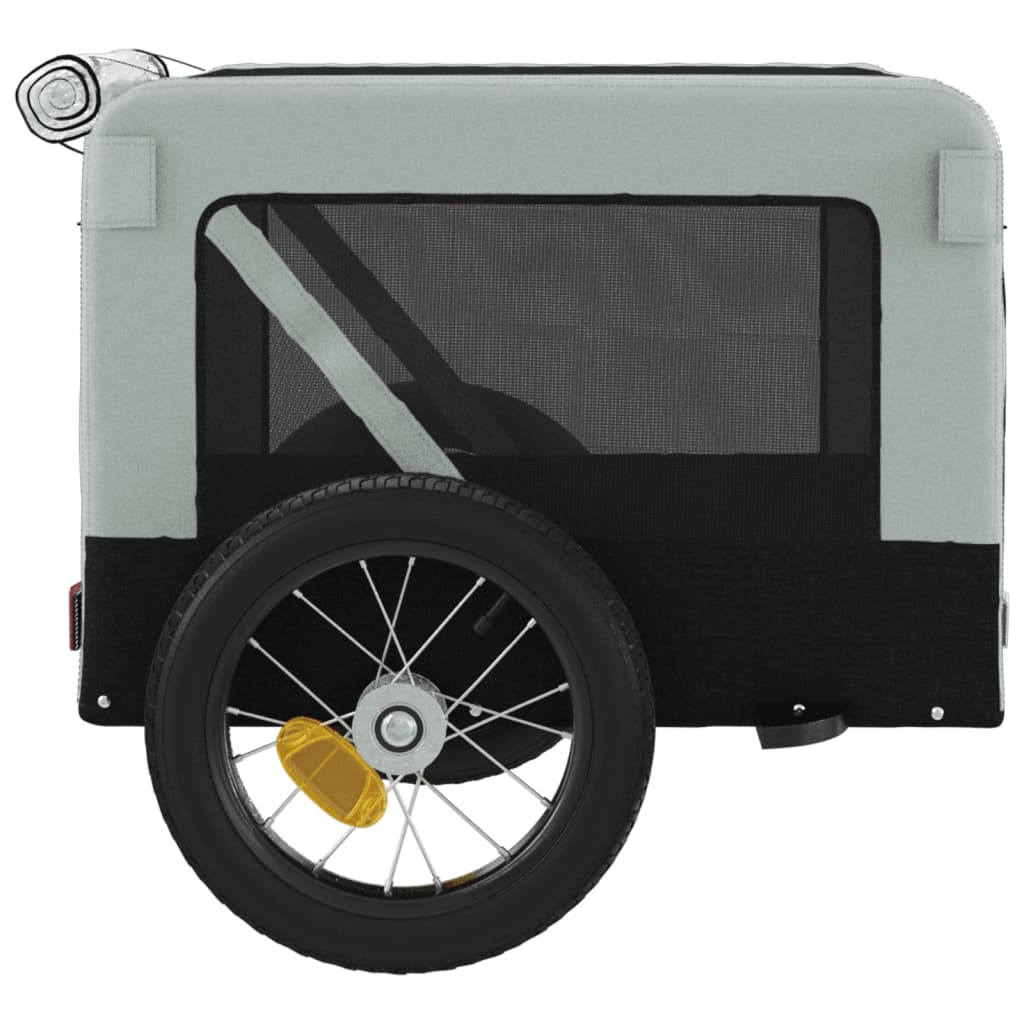 Remorque de vélo pour animaux de compagnie gris et noir