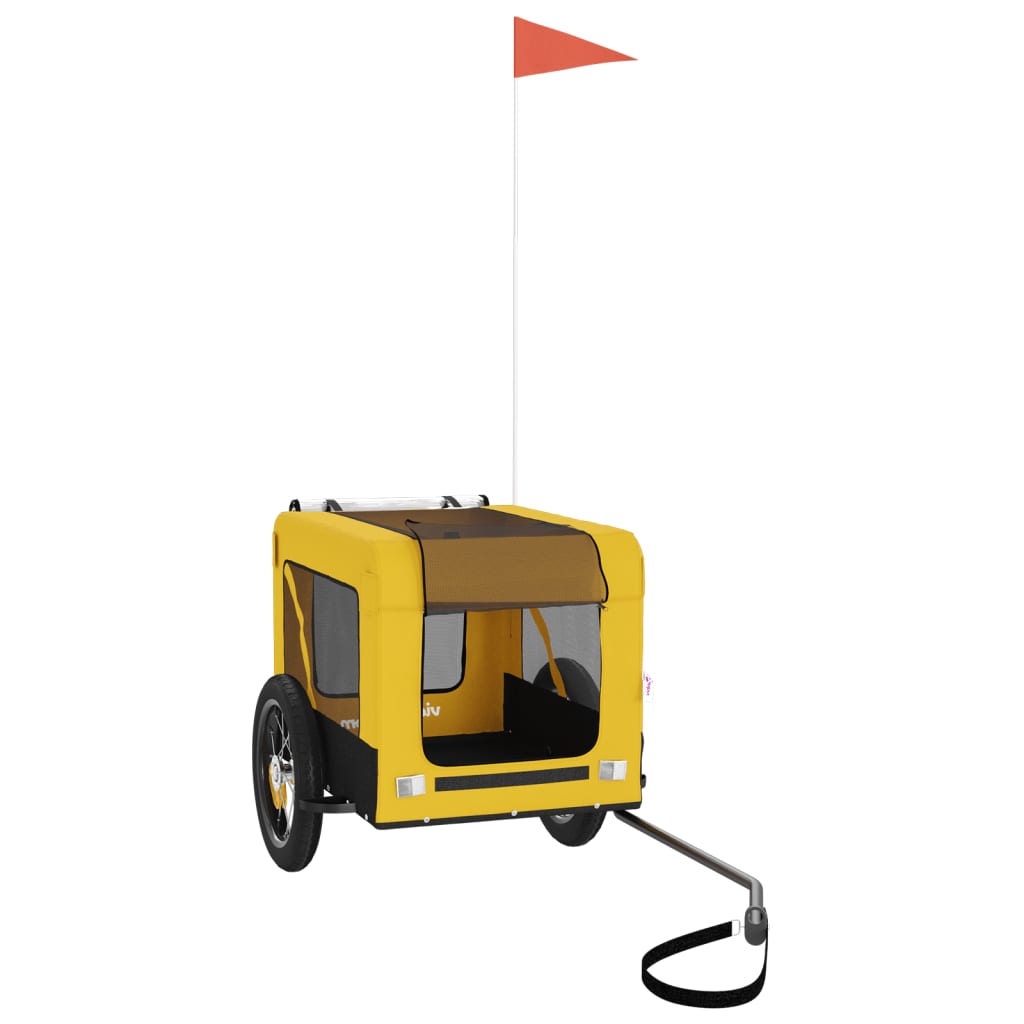 Remorque de vélo pour animaux de compagnie jaune et noir