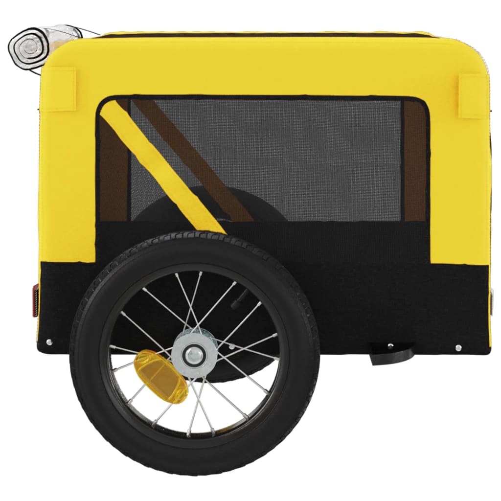Remorque de vélo pour animaux de compagnie jaune et noir