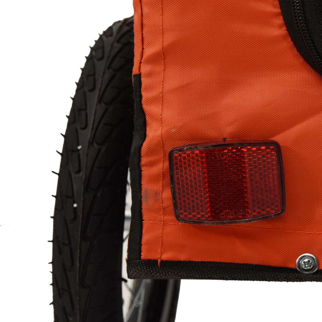 Remorque de vélo pour animaux de compagnie orange et noir