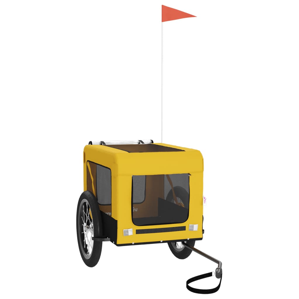 Remorque de vélo pour animaux de compagnie jaune et noir