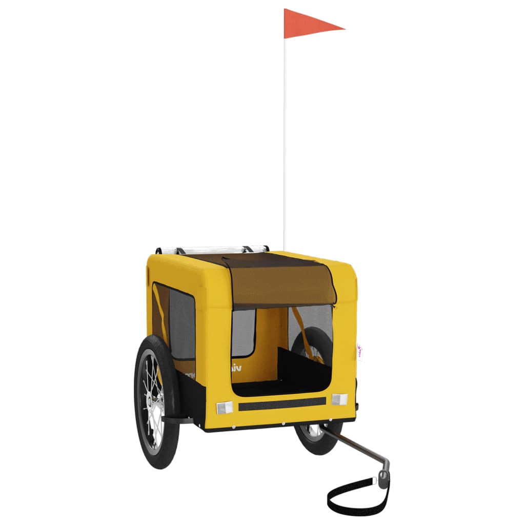 Remorque de vélo pour animaux de compagnie jaune et noir
