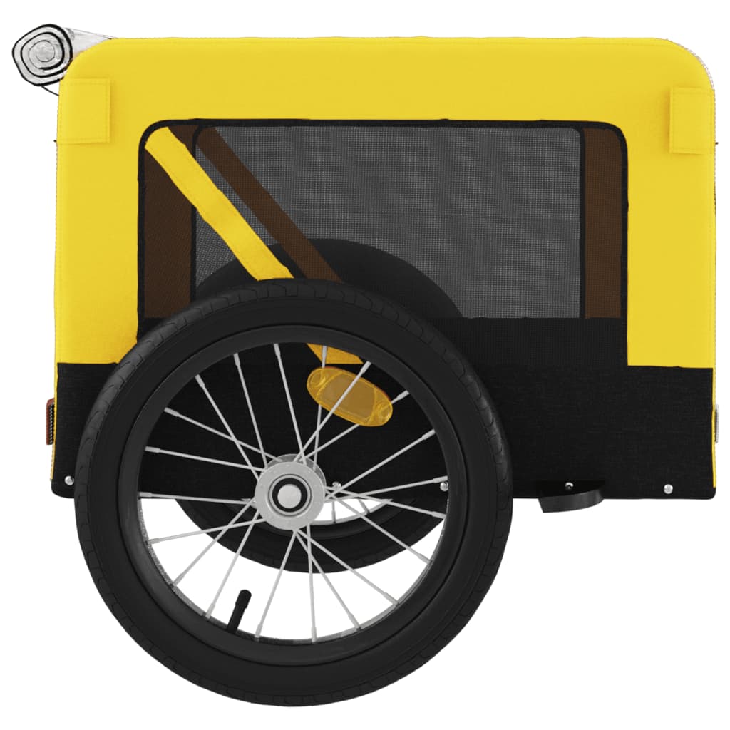 Remorque de vélo pour animaux de compagnie jaune et noir