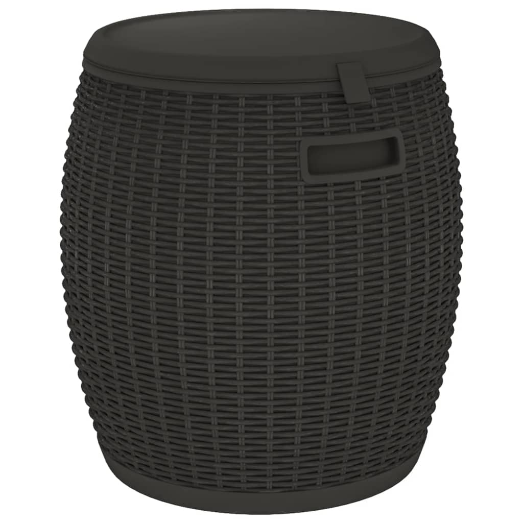 Boîte de rangement de jardin 4 en 1 noir polypropylène