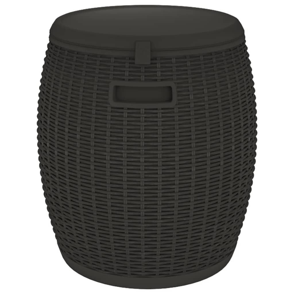 Boîte de rangement de jardin 4 en 1 noir polypropylène