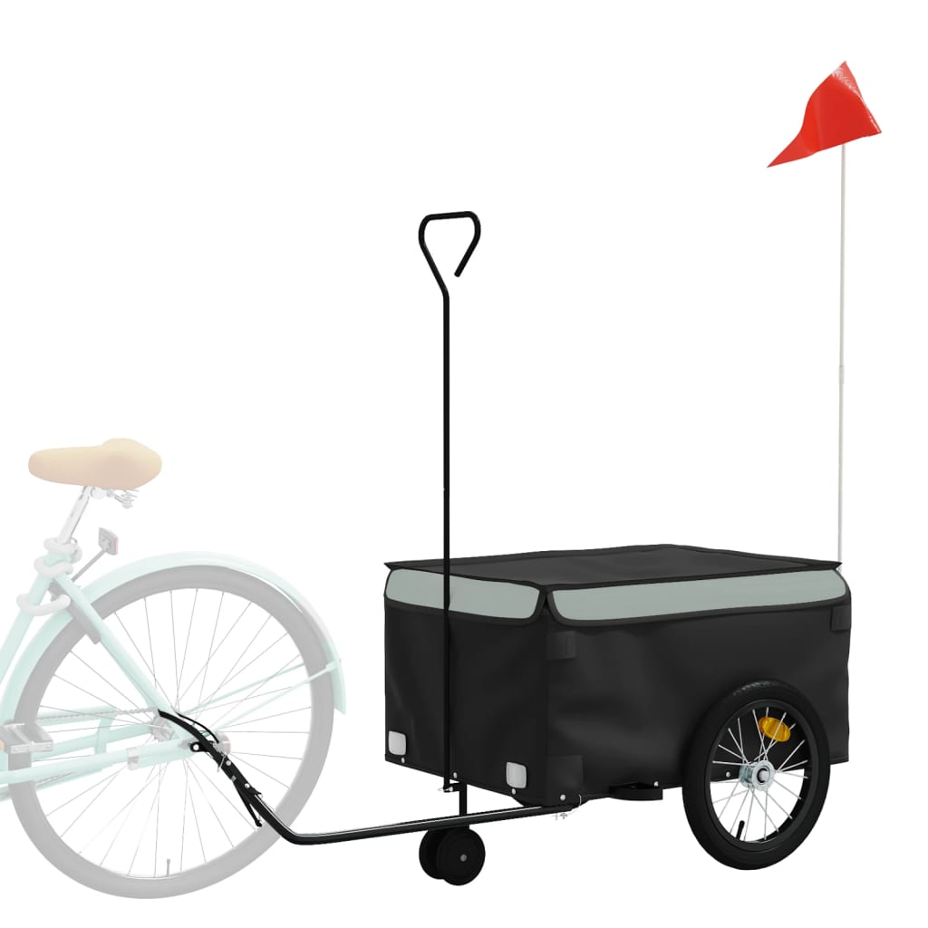 Remorque de vélo noir et gris 45 kg fer