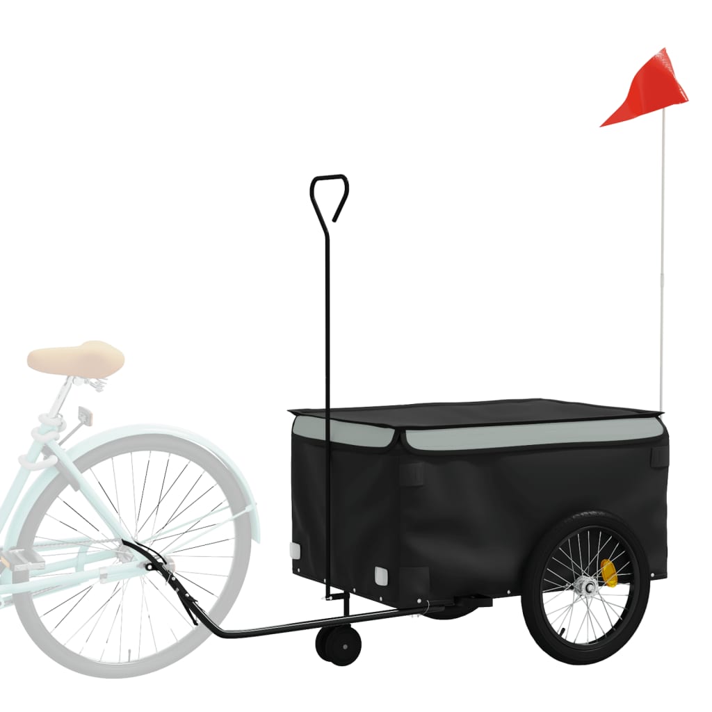 Remorque de vélo noir et gris 45 kg fer