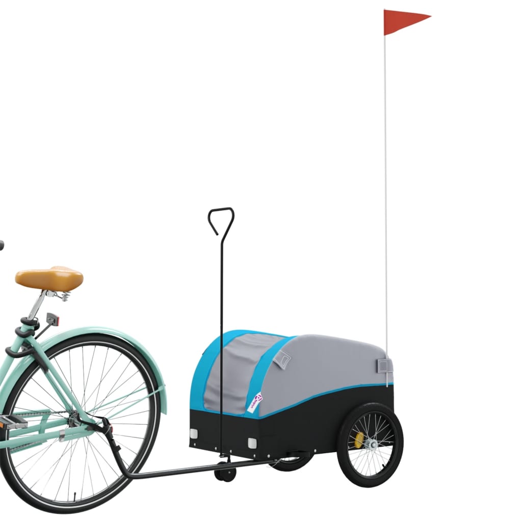 Remorque de vélo noir et bleu 30 kg fer