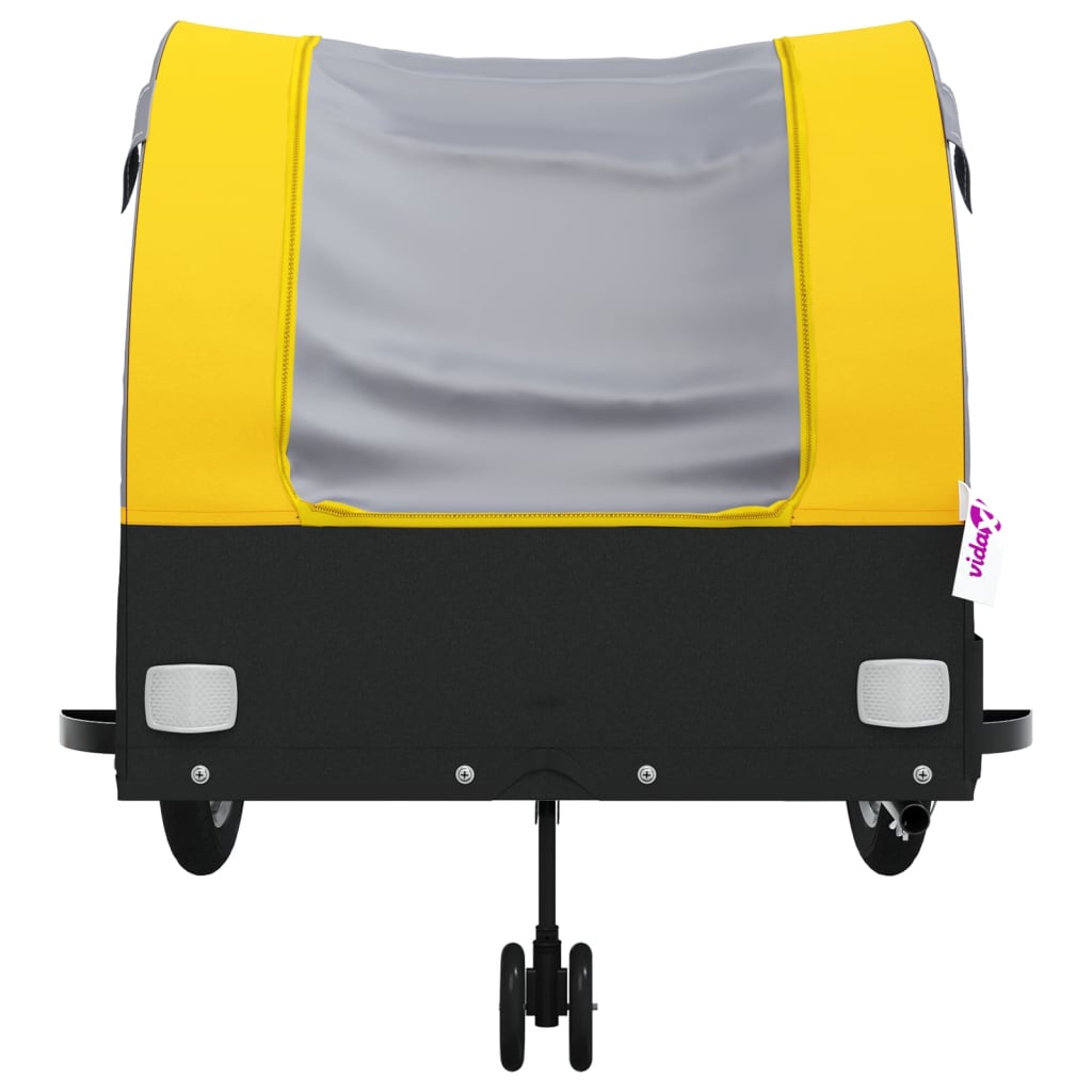 Remorque de vélo noir et jaune 45 kg fer
