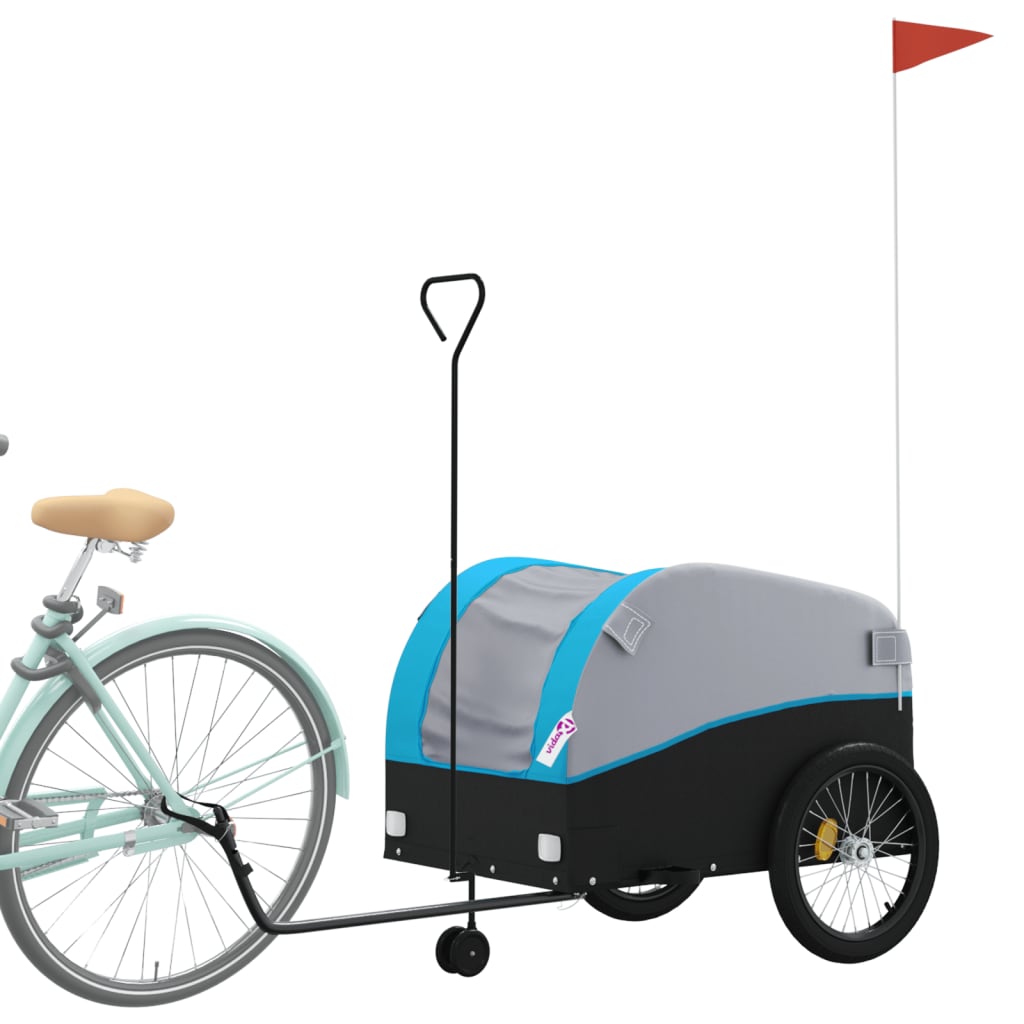 Remorque de vélo noir et bleu 45 kg fer