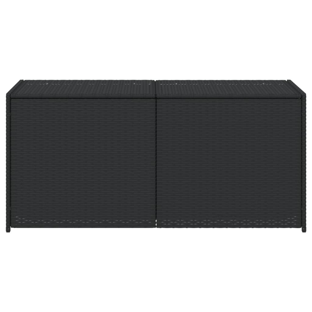 Boîte de rangement de jardin noir 283L résine tressée