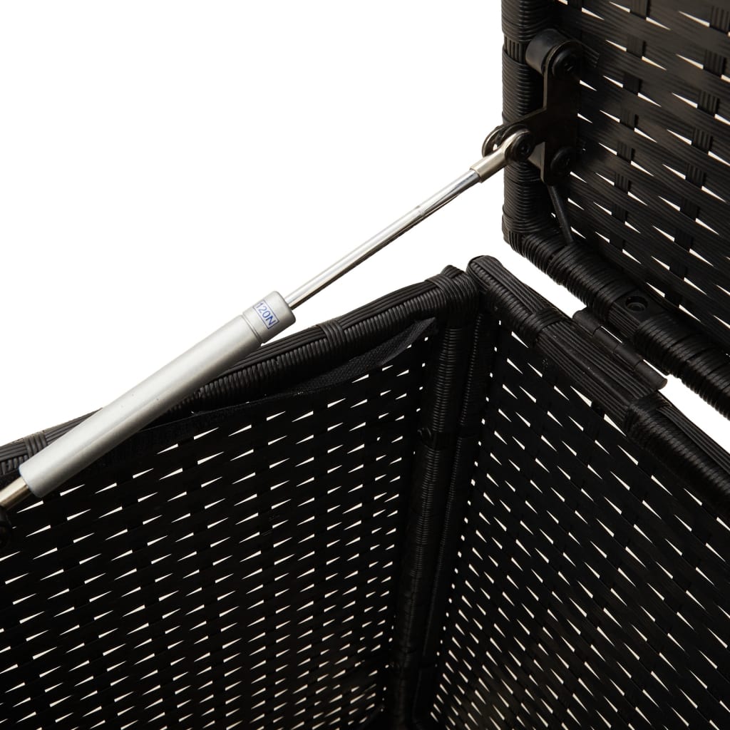 Boîte de rangement de jardin et roues noir 283L résine tressée
