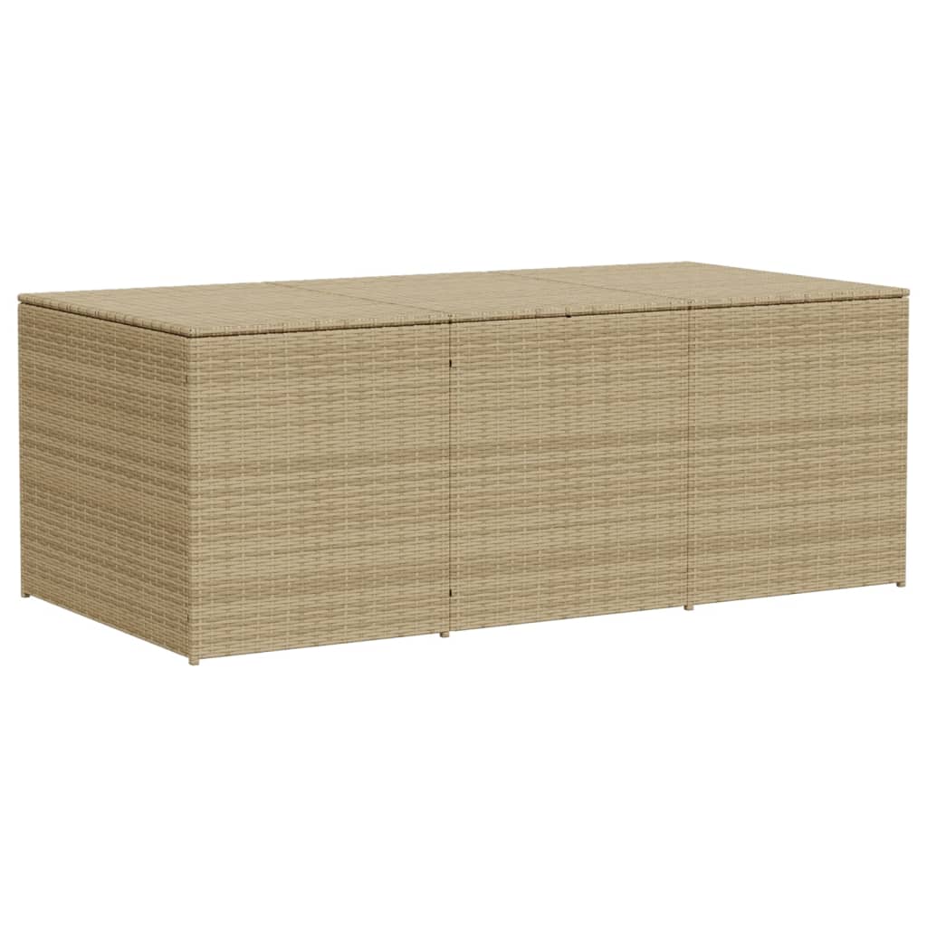 Boîte de rangement de jardin mélange beige 984L résine tressée