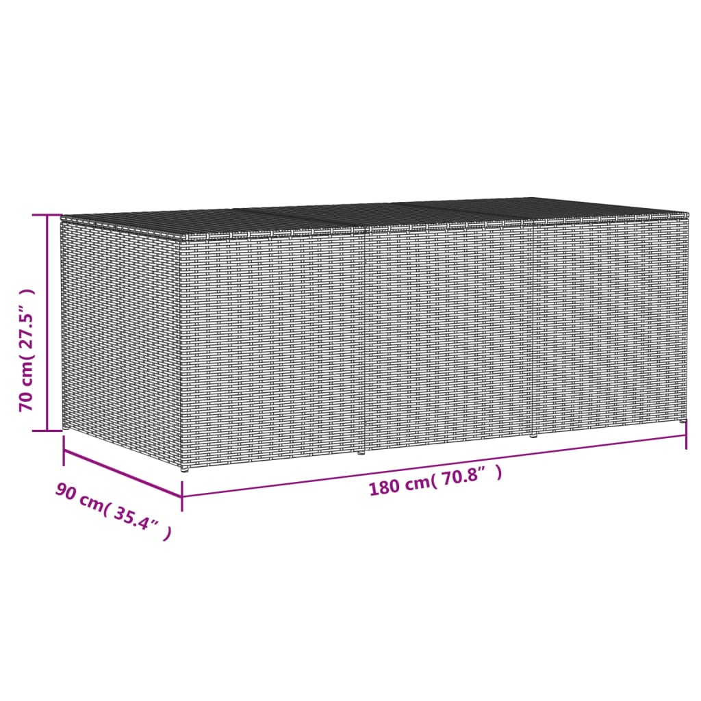 Boîte de rangement de jardin mélange beige 984L résine tressée