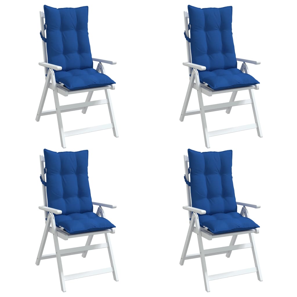 Coussins de chaise à dossier haut lot de 4 bleu royal