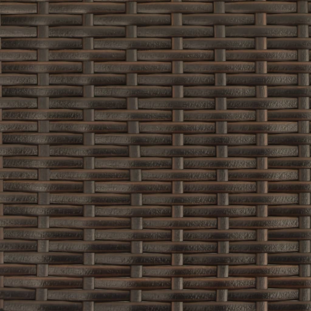 Chaise longue avec auvent et coussins marron résine tressée