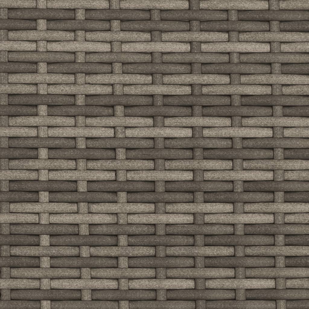 Chaise longue avec auvent et coussins gris résine tressée