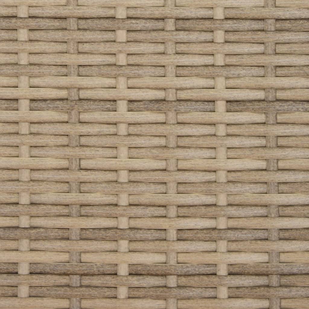 Chaise longue avec auvent et coussins beige résine tressée