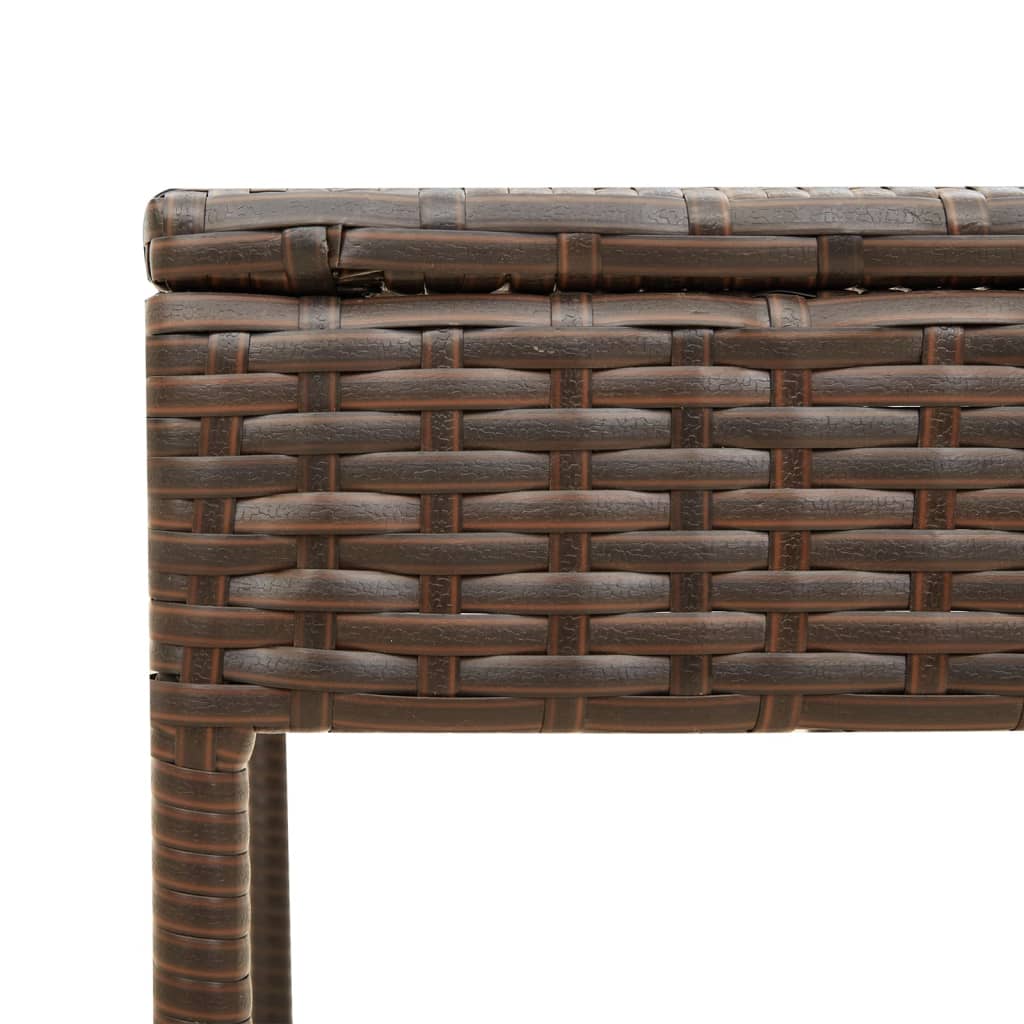 Chaise longue avec auvent et table marron résine tressée