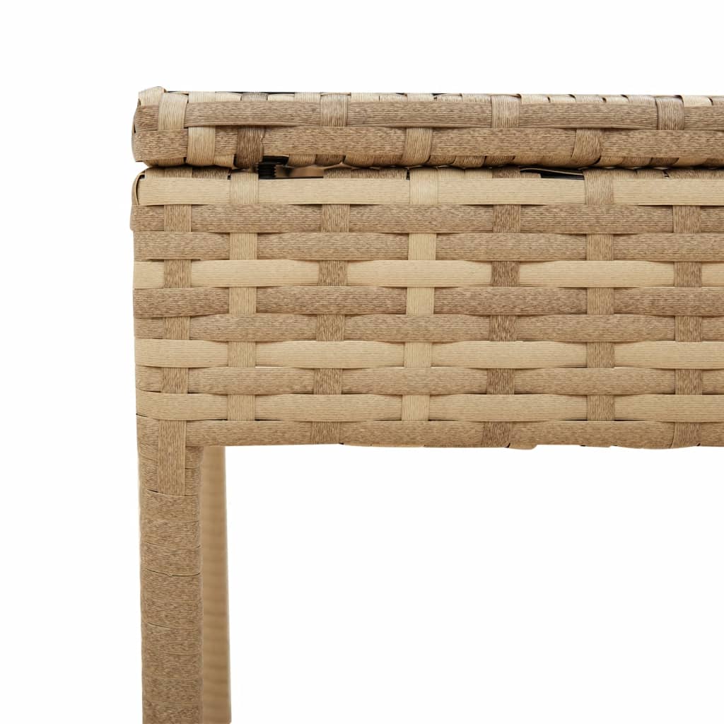 Chaise longue avec auvent et table beige résine tressée