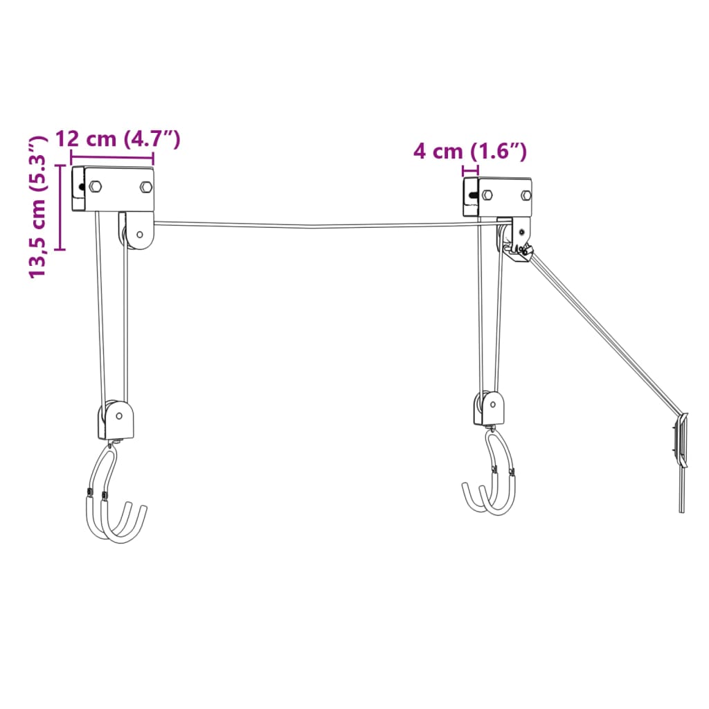 Palan à vélo avec support de plafond 57 kg