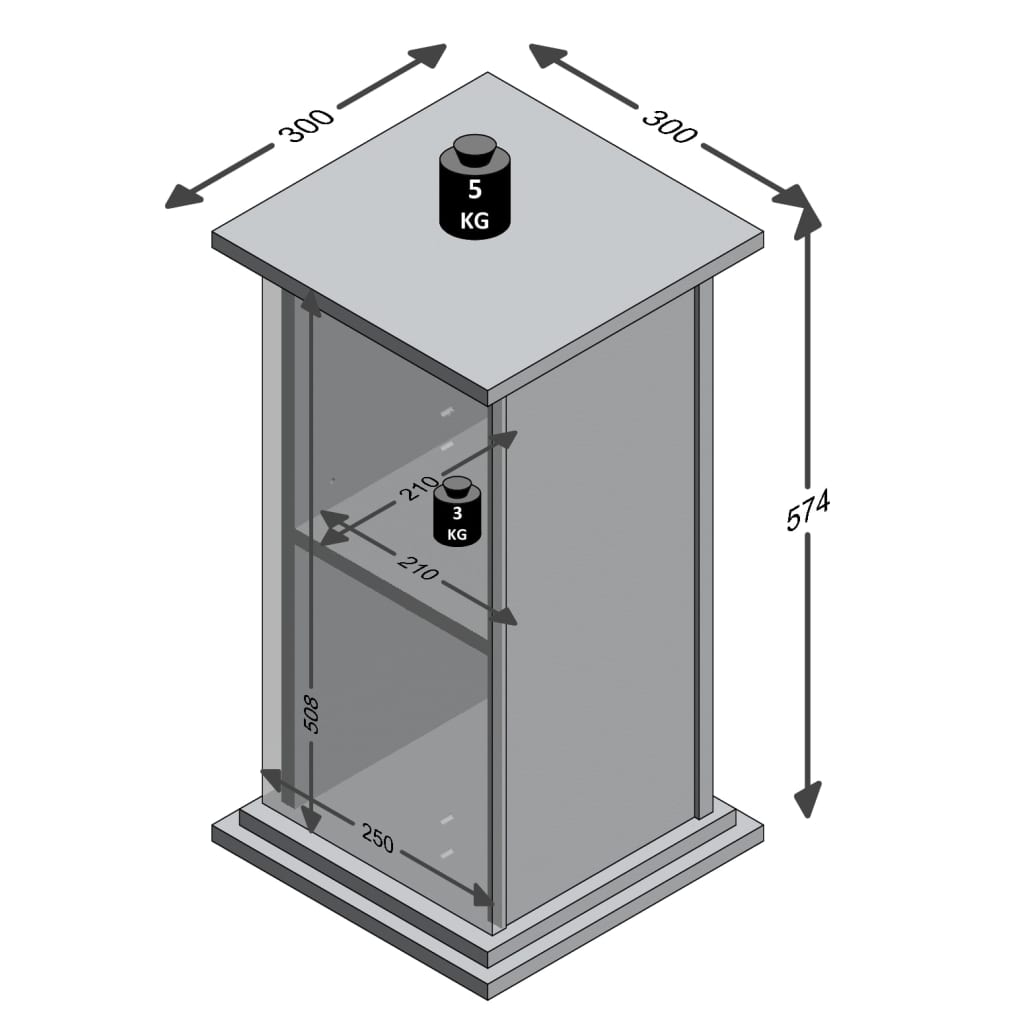 FMD Table d'appoint avec porte 57,4 cm Chêne