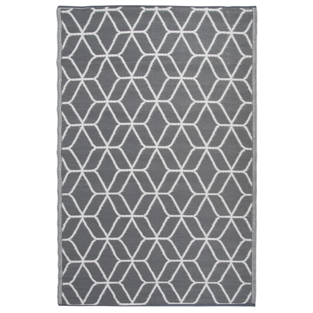 Tapis d'extérieur 180x121 cm Gris et blanc OC25