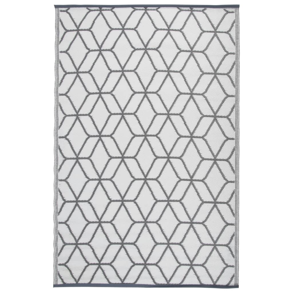 Tapis d'extérieur 180x121 cm Gris et blanc OC25