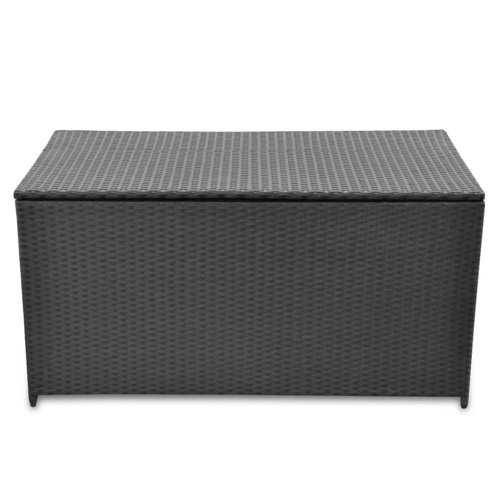 Boîte de rangement de jardin Noir 120x50x60 cm Résine tressée