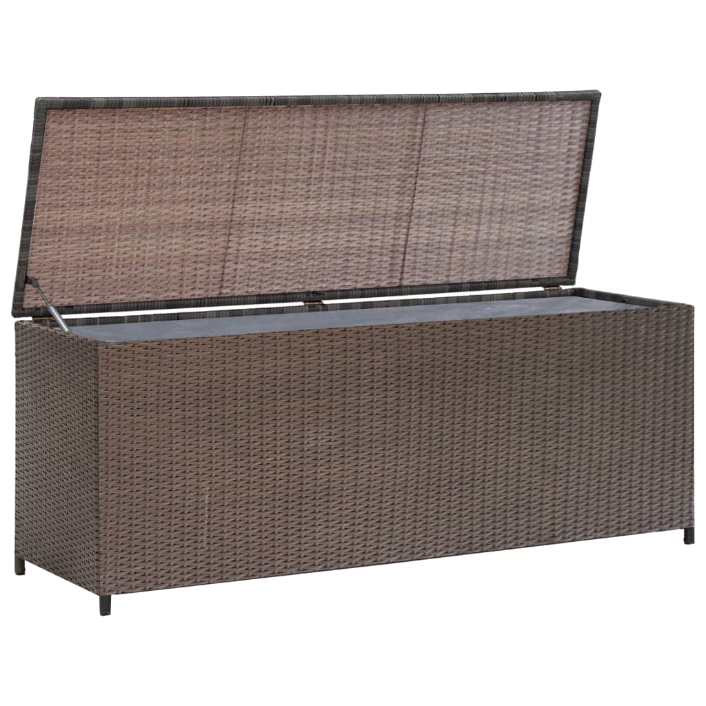 Boîte de rangement de jardin Marron 120x50x60 cm Résine tressée