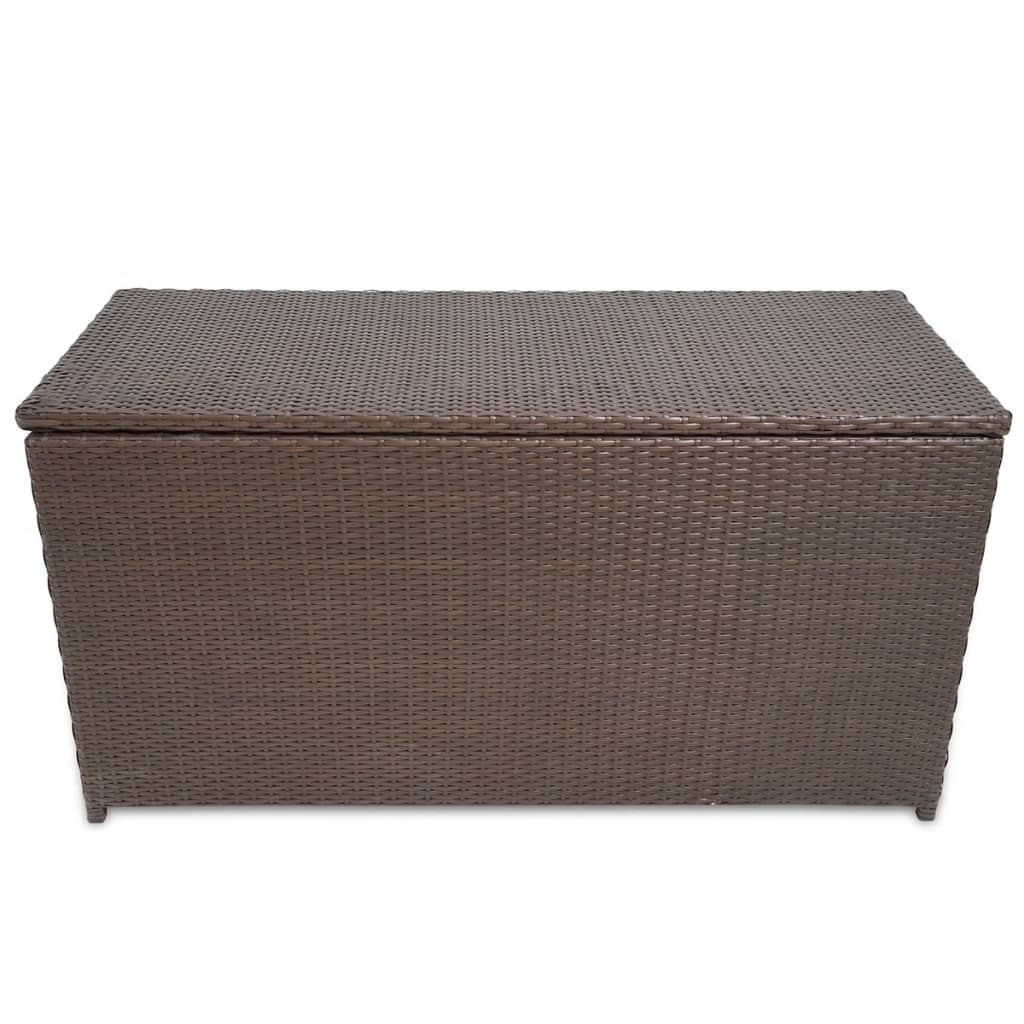 Boîte de rangement de jardin Marron 120x50x60 cm Résine tressée